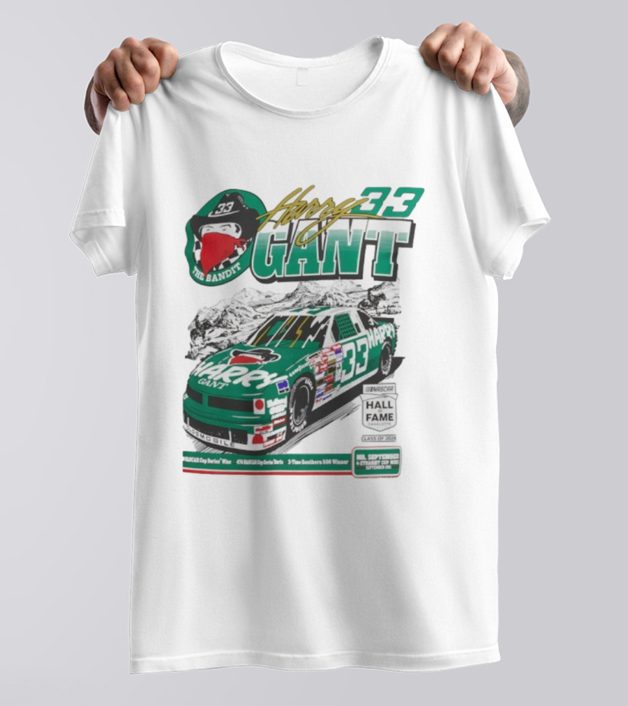 Harry Gant NASCAR Hall Of Fame The Bandit 33 Car Racing Legend T-Shirt
