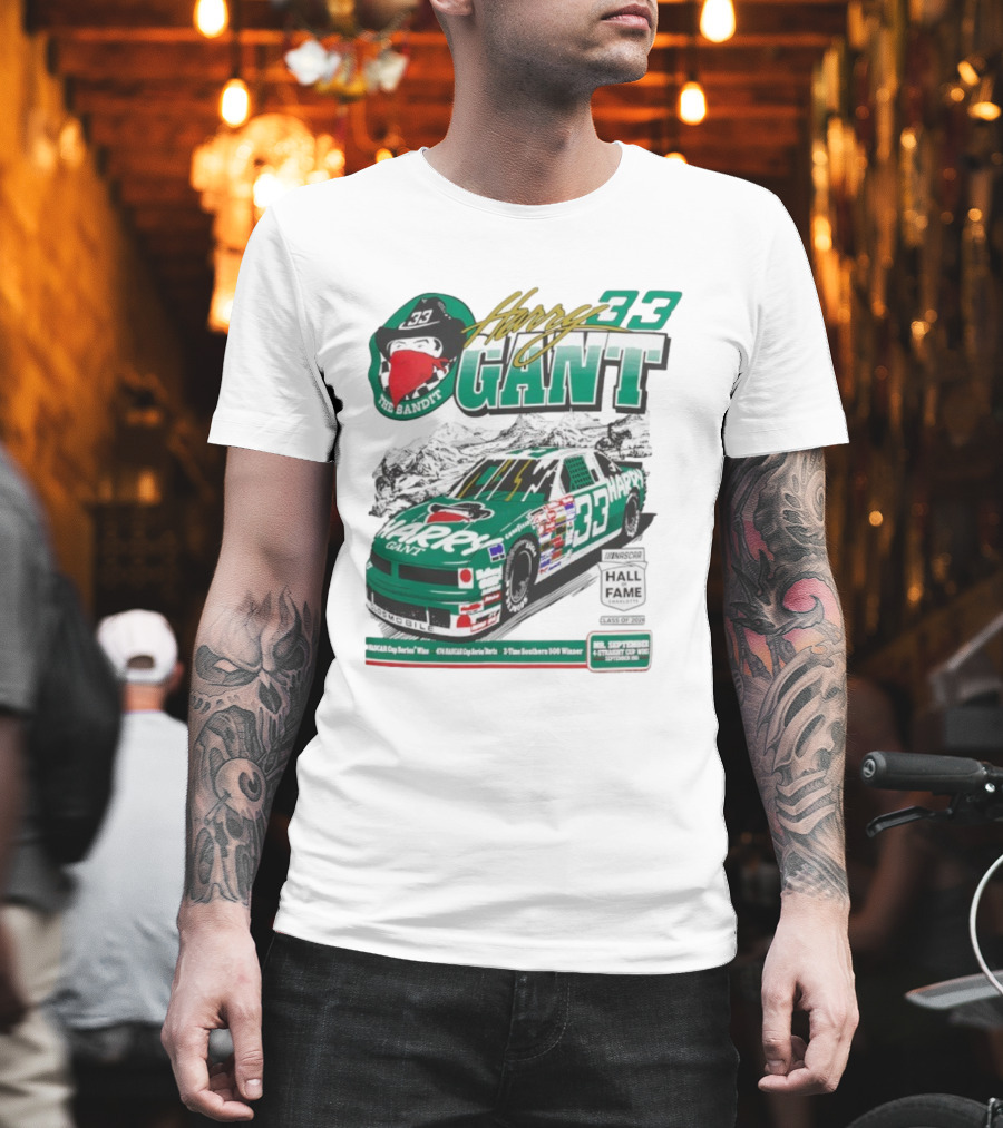 Harry Gant NASCAR Hall Of Fame The Bandit 33 Car Racing Legend T-Shirt