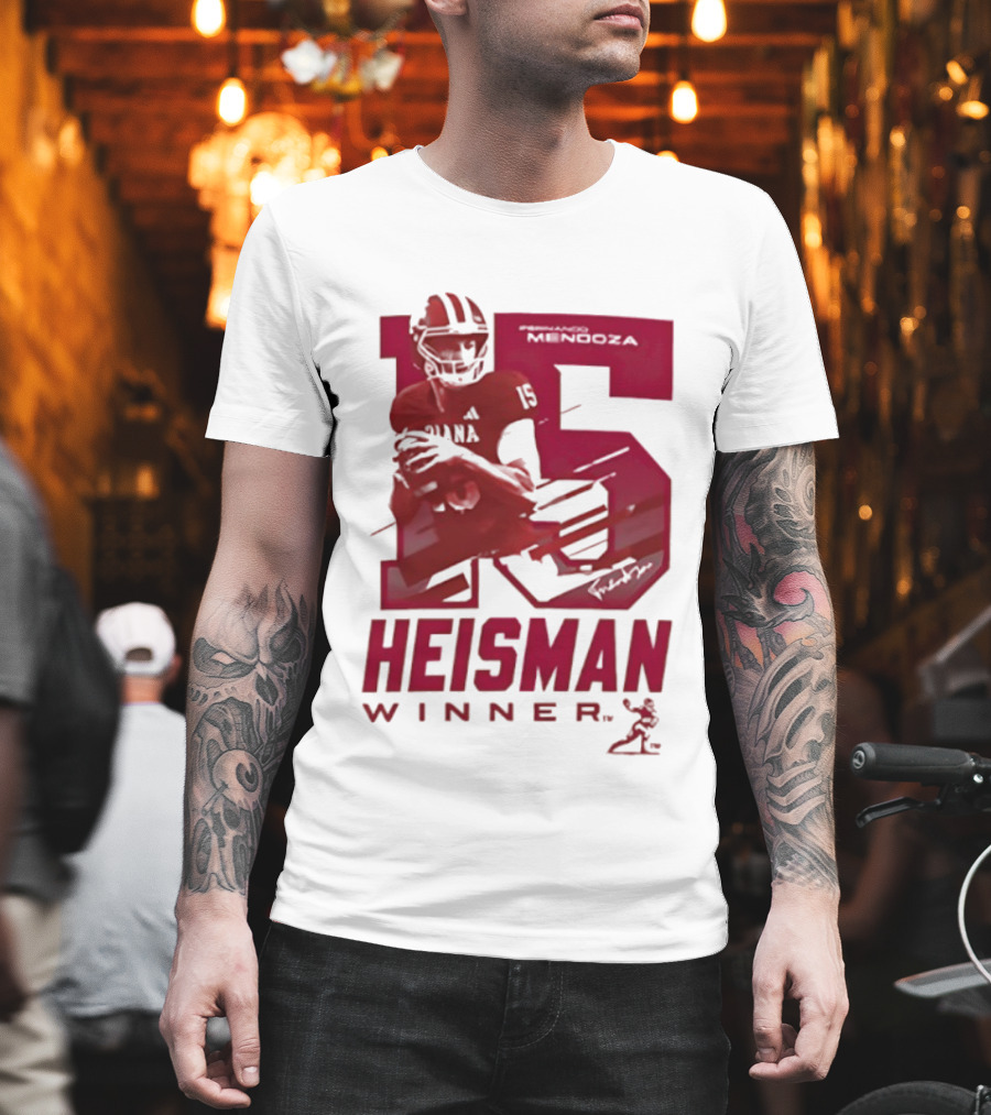 Indiana Hoosiers Football Heisman Winner 15 Fernando Mendoza T-Shirt