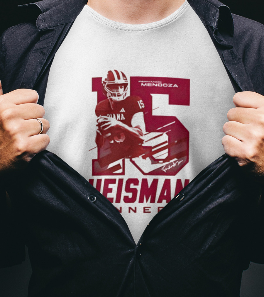 Indiana Hoosiers Football Heisman Winner 15 Fernando Mendoza T-Shirt