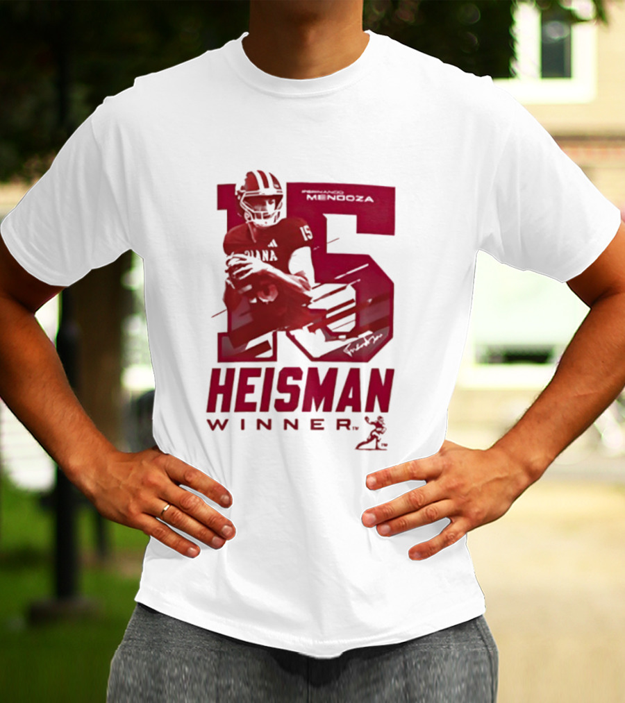 Indiana Hoosiers Football Heisman Winner 15 Fernando Mendoza T-Shirt