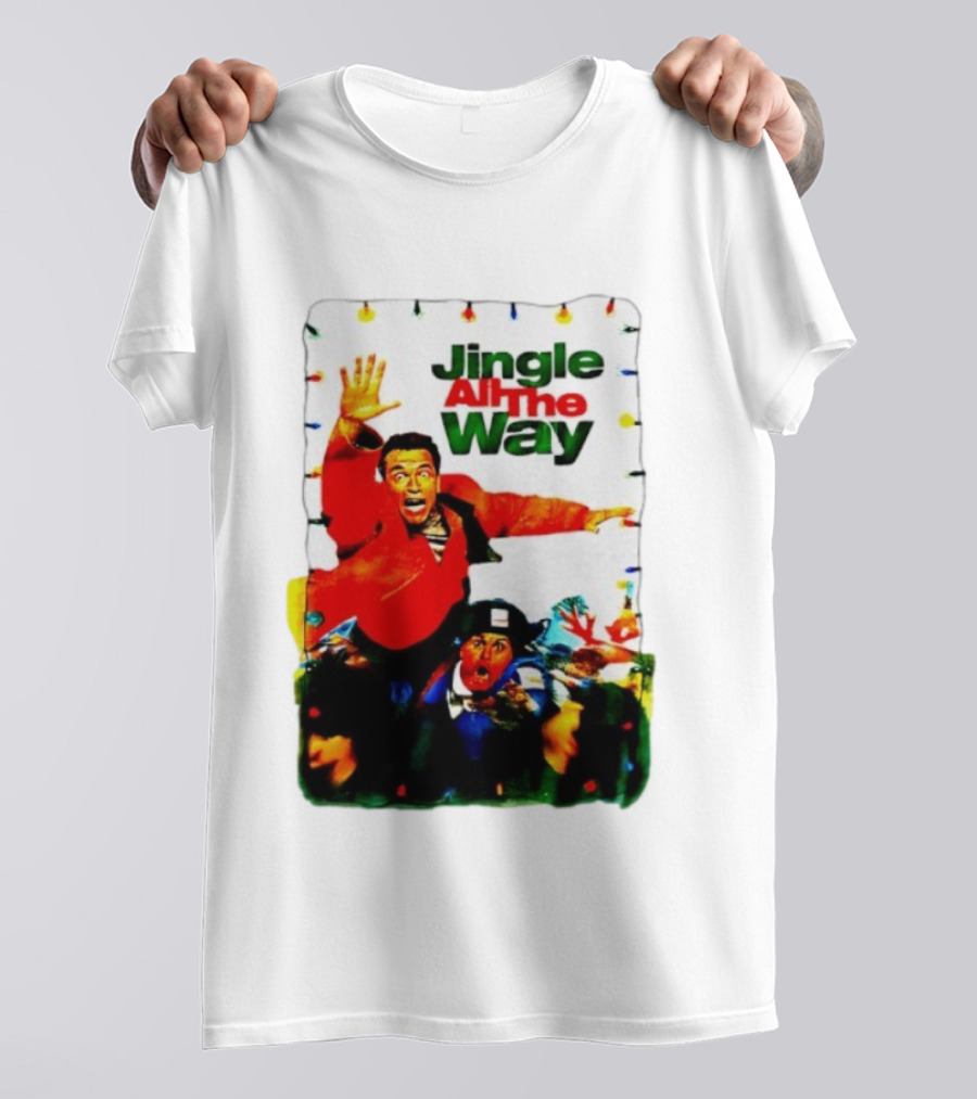 Jingle All The Way Movie With Characters And Holiday Lights T-Shirt