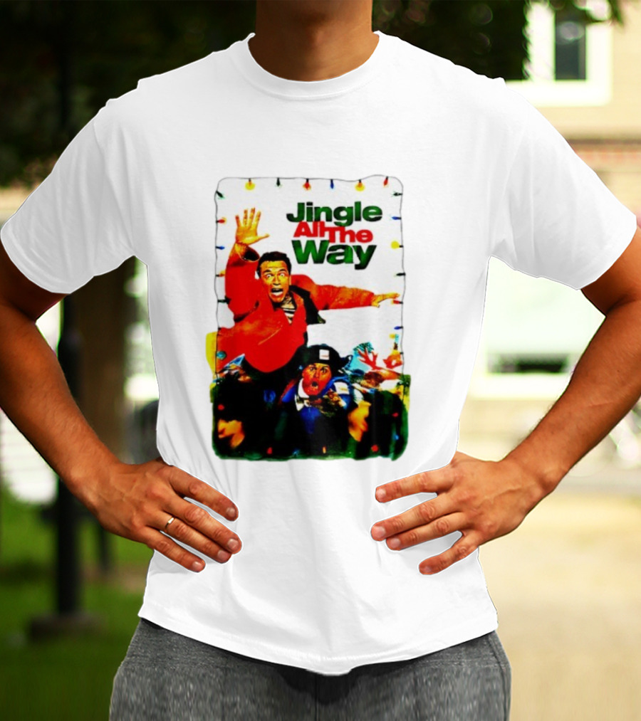 Jingle All The Way Movie With Characters And Holiday Lights T-Shirt