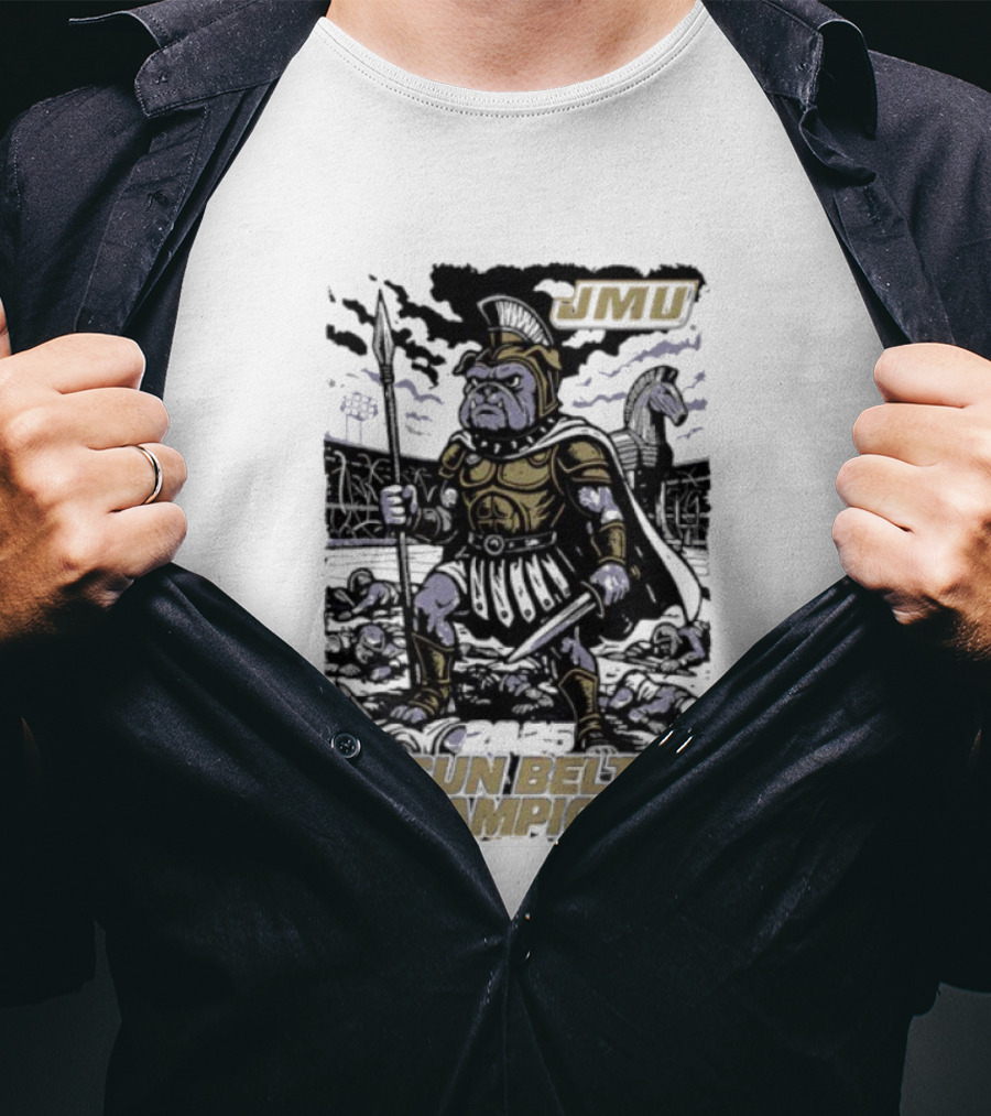 JMU Sun Belt Champions Roman Warrior Illustration T-Shirt