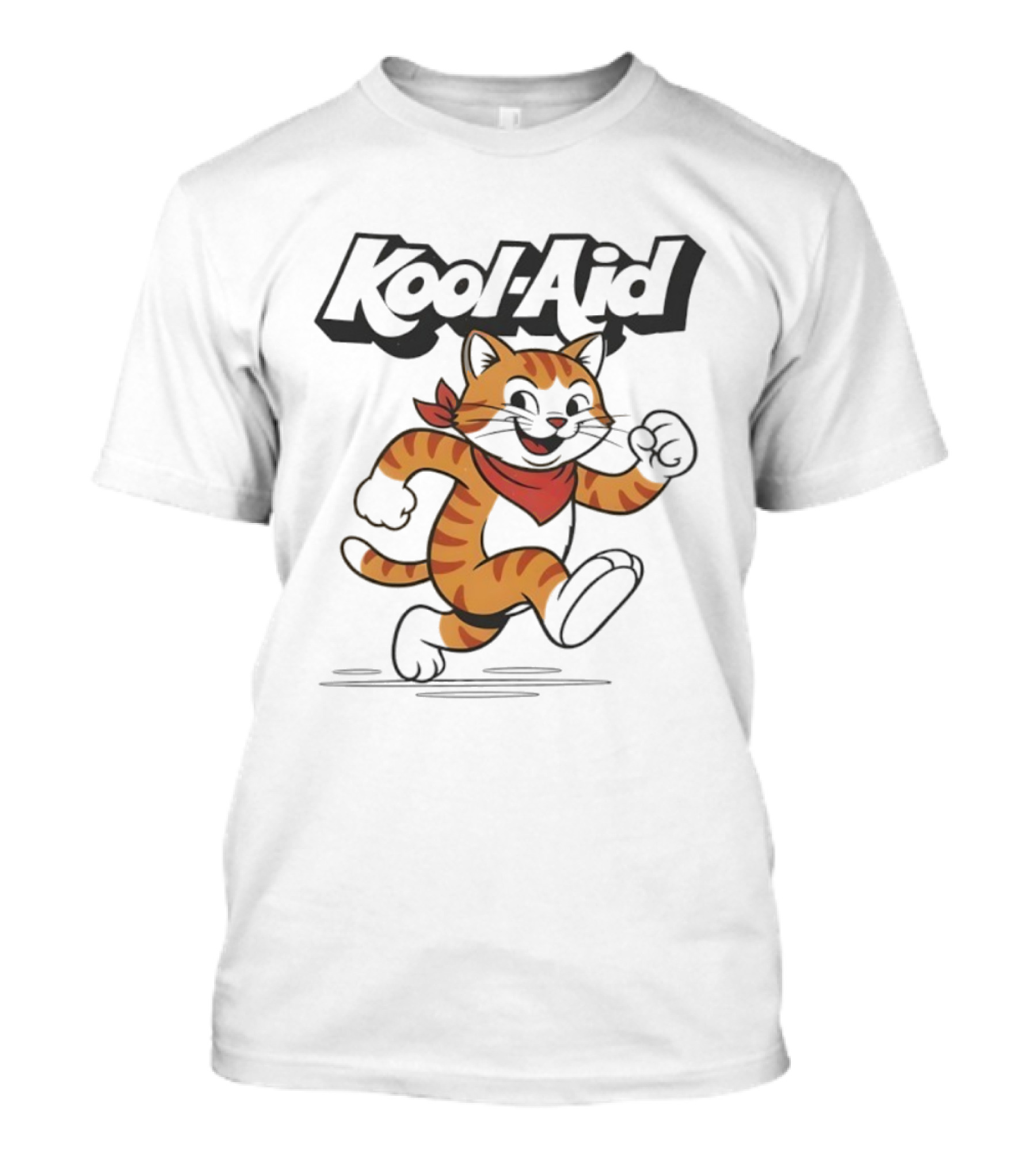 Kool-Aid Orange Cat Red Bandana Playful Pounce T-Shirt