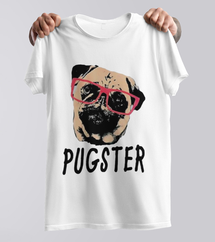Pugster Pug Dog Pink Glasses T-Shirt