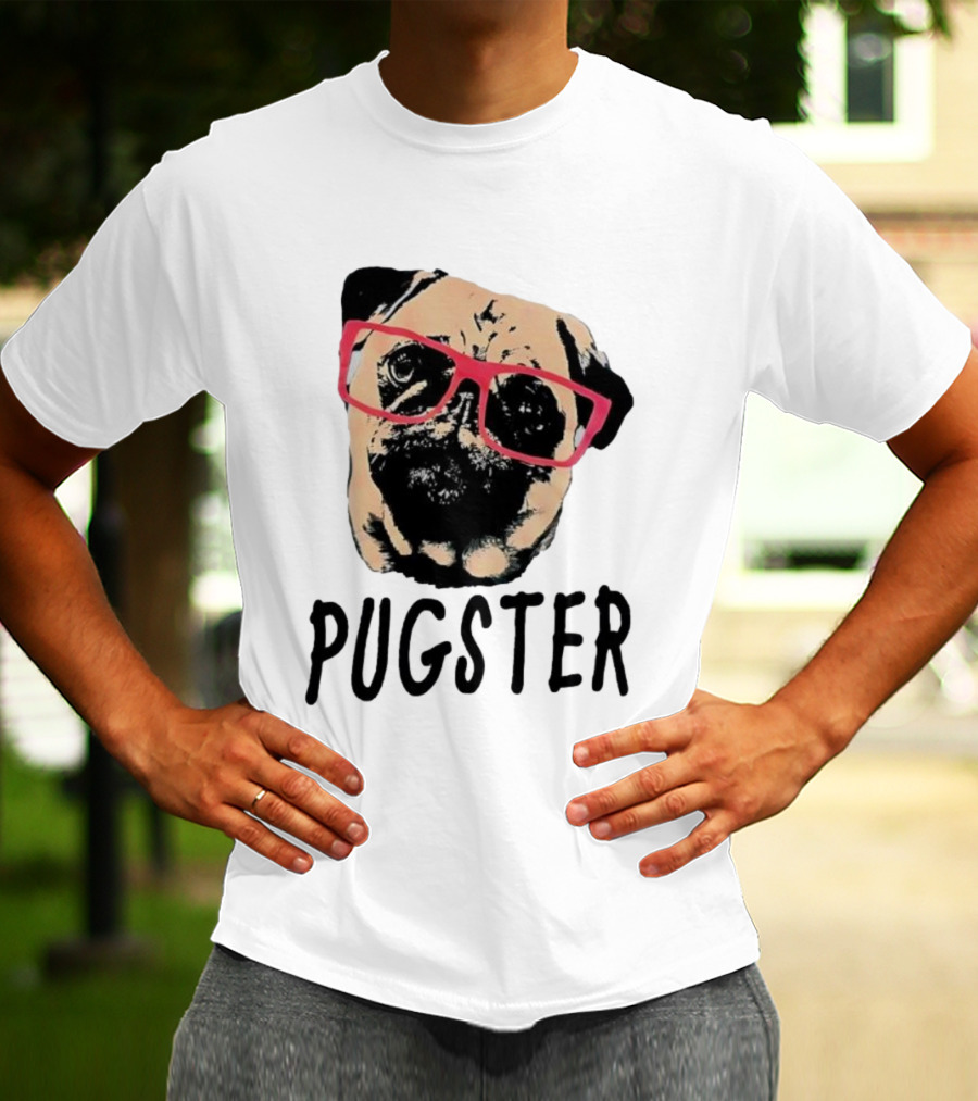Pugster Pug Dog Pink Glasses T-Shirt