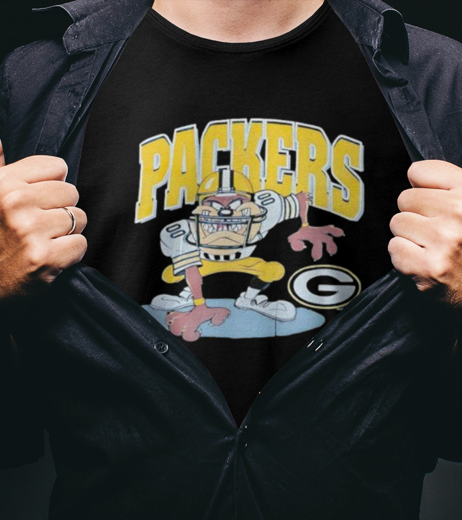 Green Bay Packers Tazmanian Taz Devil 1996 Vintage NFL Football Warner Bros Looney Tunes Classic T-Shirt