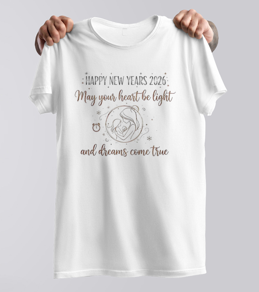 Happy New Years 2026 May Your Heart Be Light And Dreams Come True T-Shirt