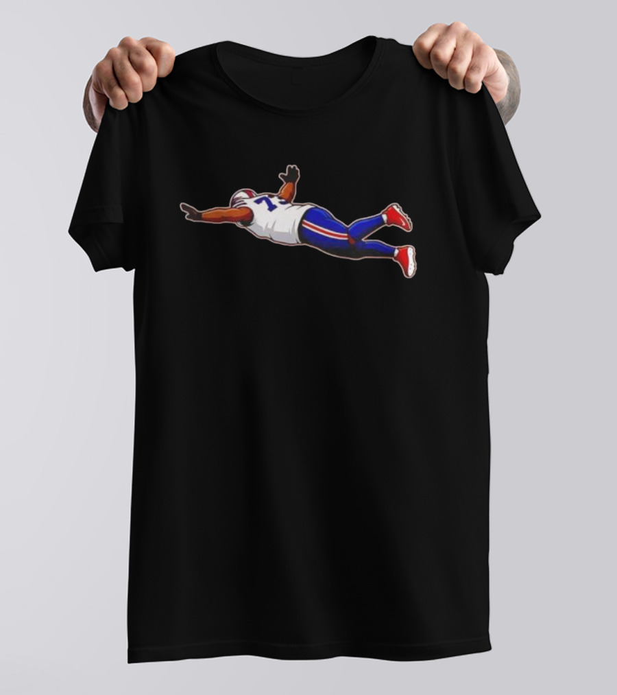 Super Josh Buffalo Bills Number 75 Football Player Flying Pose T-Shirt