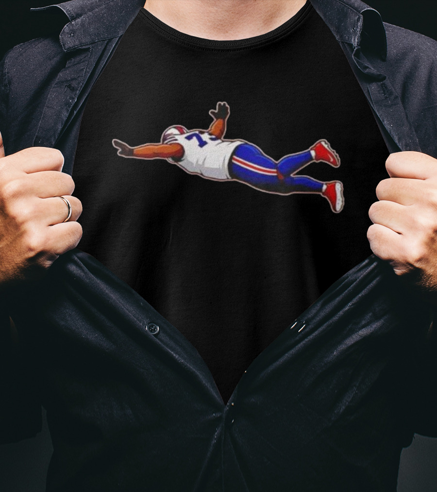 Super Josh Buffalo Bills Number 75 Football Player Flying Pose T-Shirt