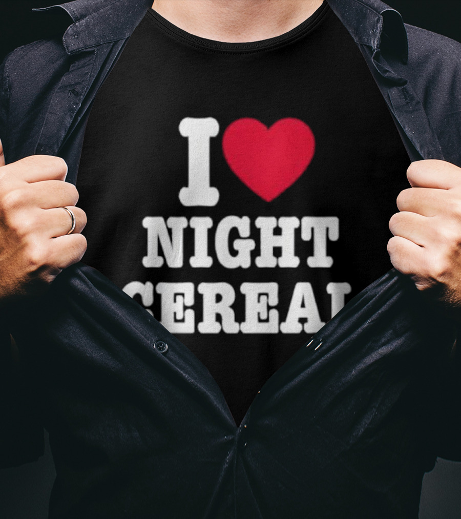 I Love Night Cereal Funny Humor Breakfast Lovers T-Shirt