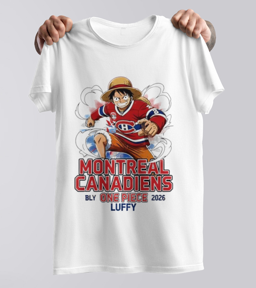 Montreal Canadiens One Piece 2026 Luffy T-Shirt