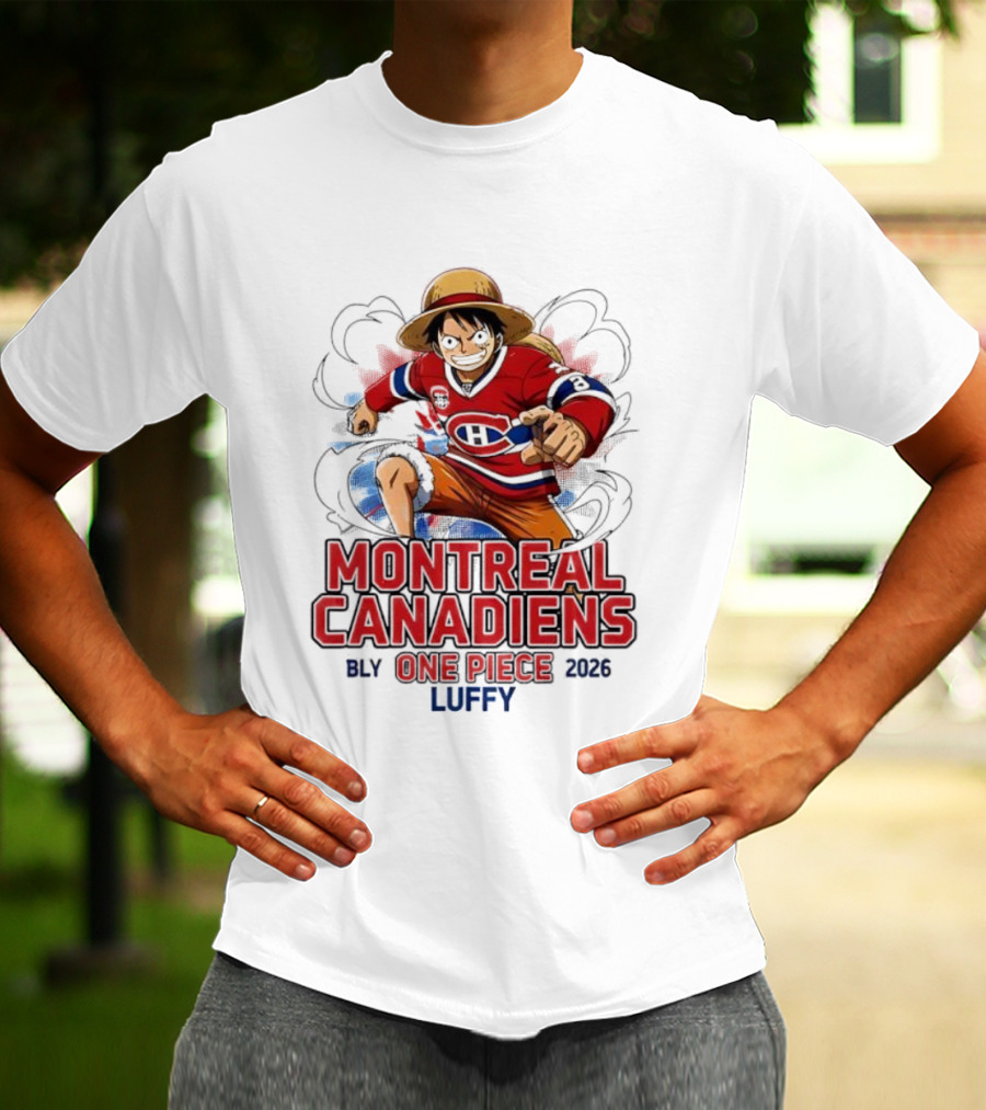 Montreal Canadiens One Piece 2026 Luffy T-Shirt
