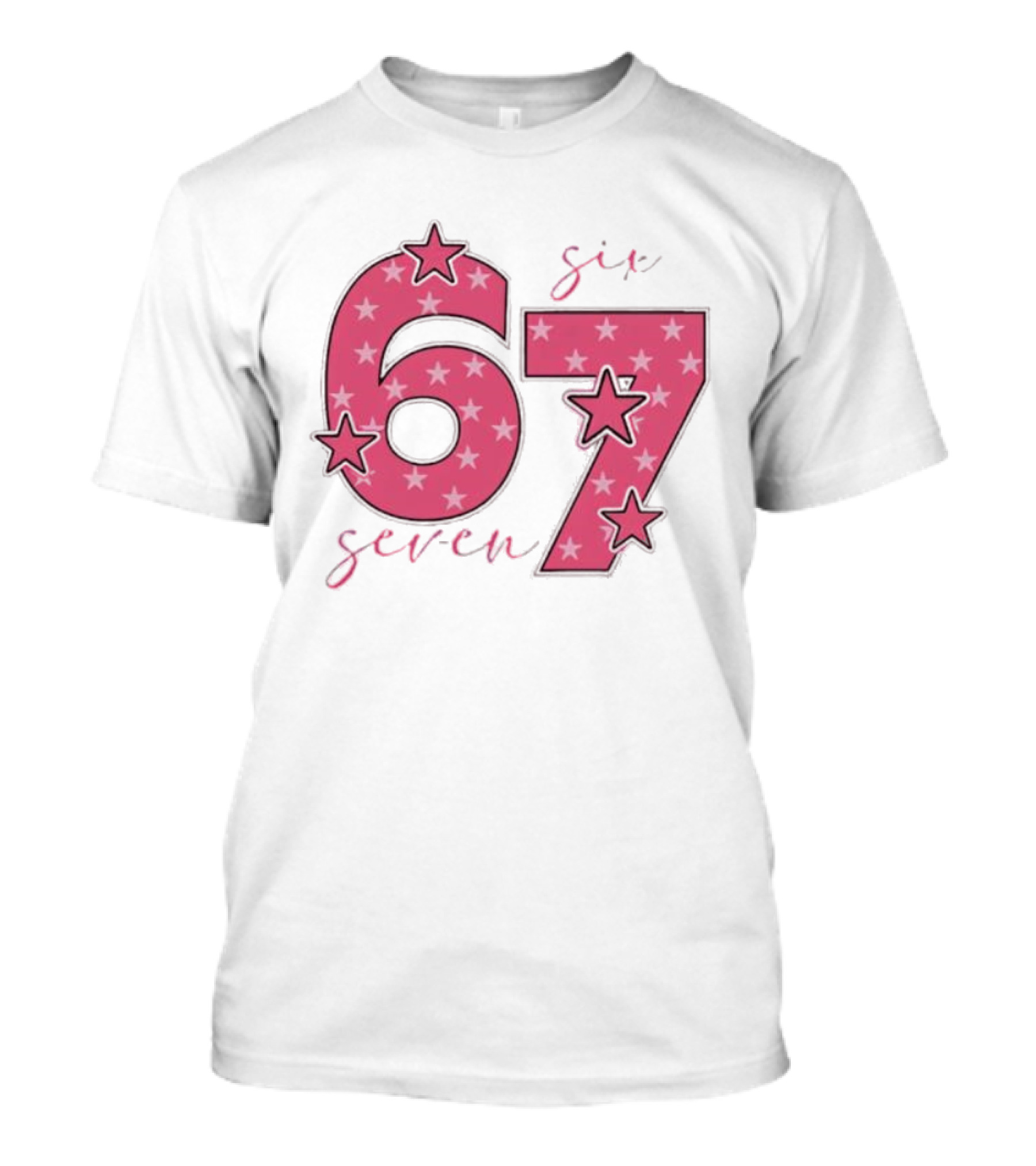 67 Roz Stele Dragut Star Pattern Pink T-Shirt