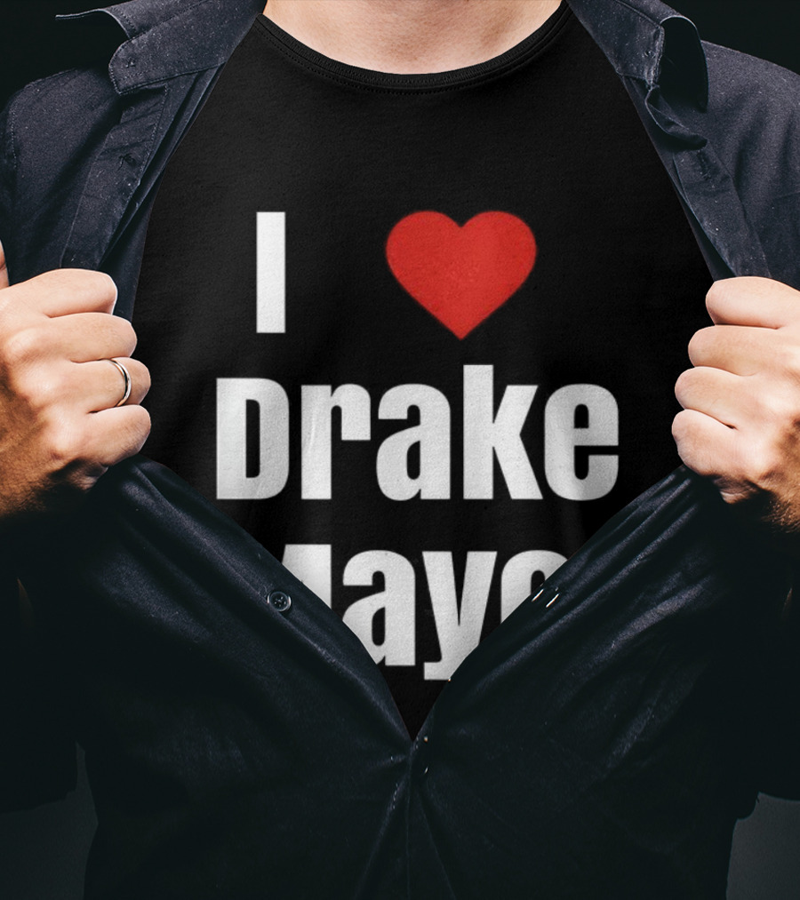 I Love Drake Maye Heart Football Lover New England Patriots T-Shirt