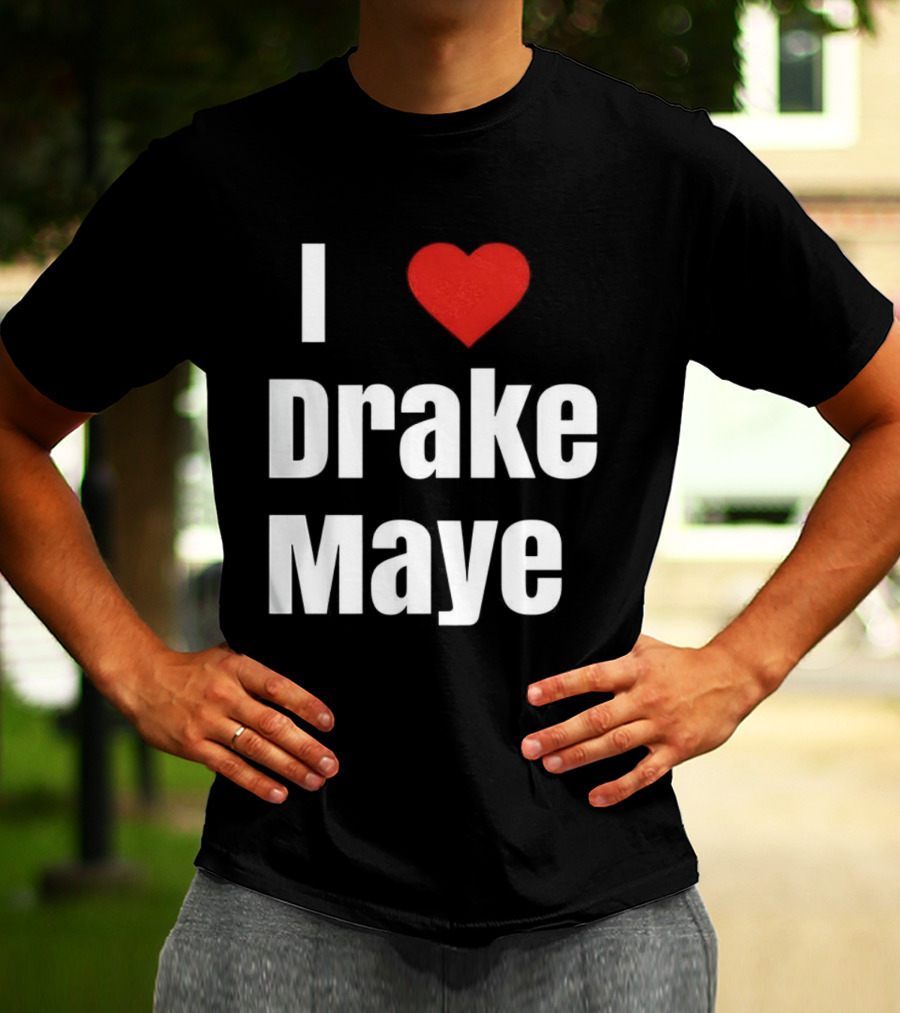 I Love Drake Maye Heart Football Lover New England Patriots T-Shirt