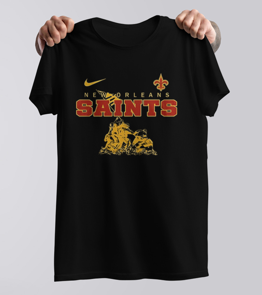 New Orleans Saints Being A Marine Is A Choice Veteran Honor Nike Fleur-de-lis T-Shirt