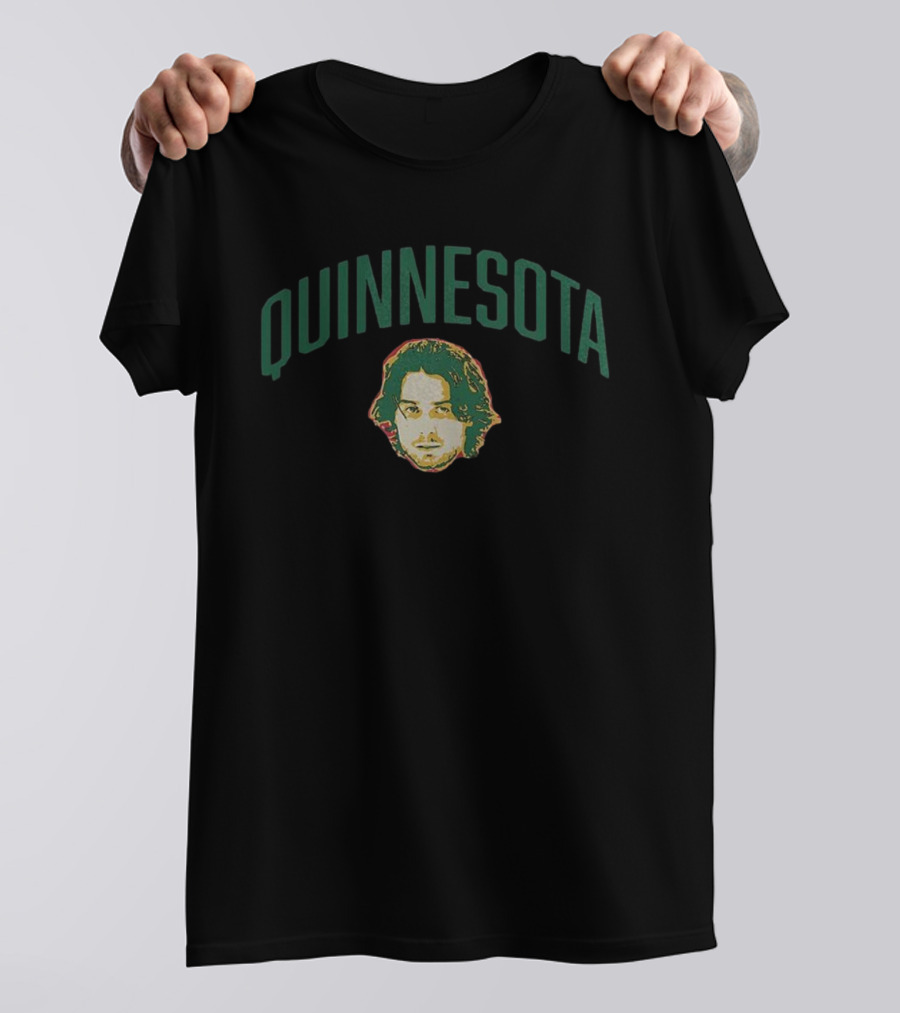 Quinnesota Curved Face NHL Tribute Minnesota Wild Quinn Hughes T-Shirt