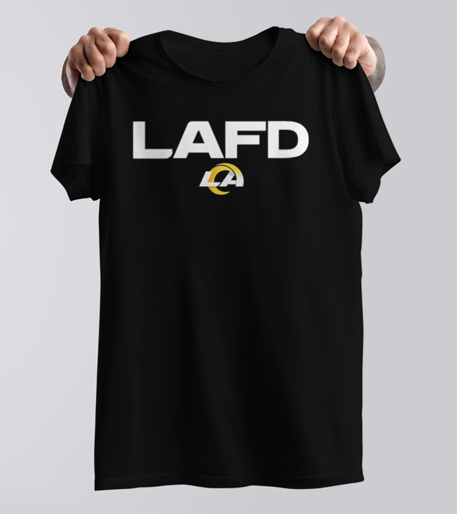LAFD LA Rams Collaboration Emblem T-Shirt