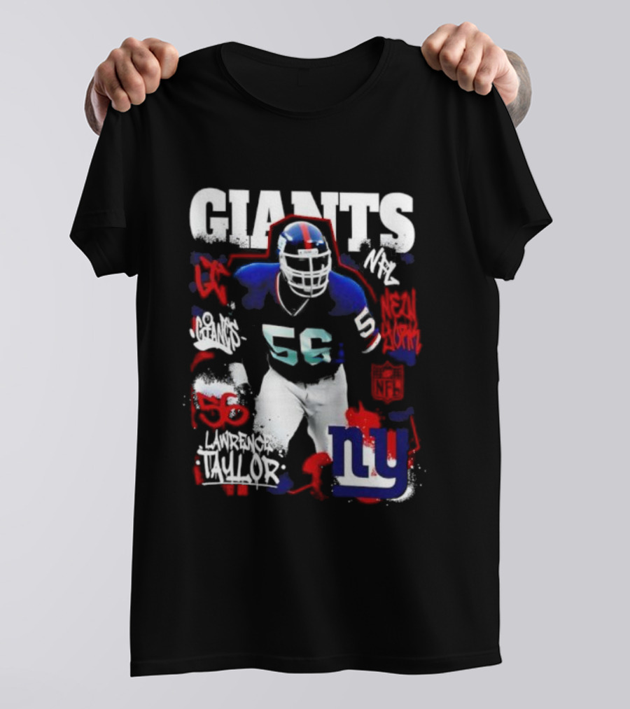 New York Giants Lawrence Taylor 56 Star Player NY Football Legends T-Shirt
