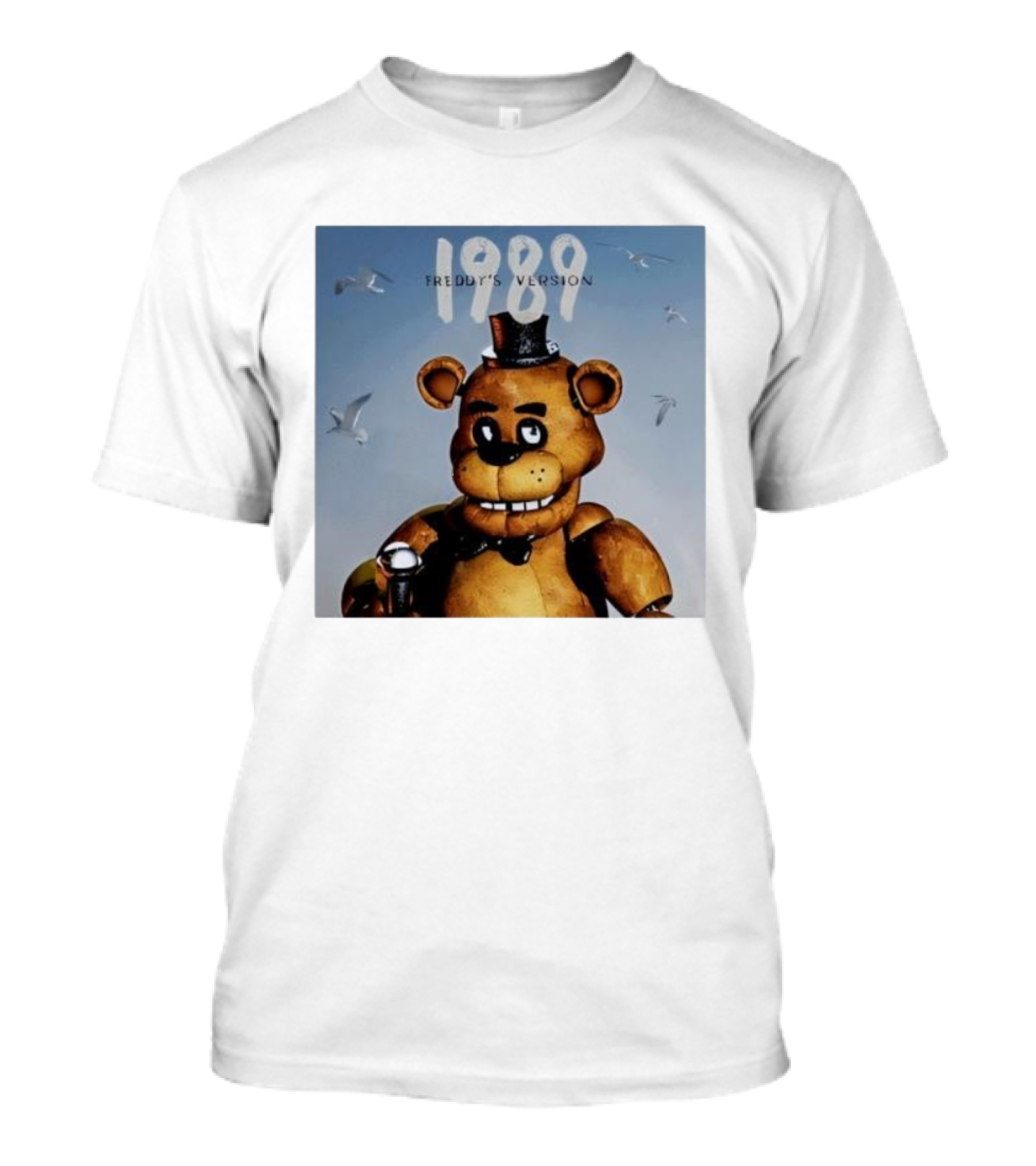 1989 Freddy's Version Bear With Microphone And Seagulls T-Shirt