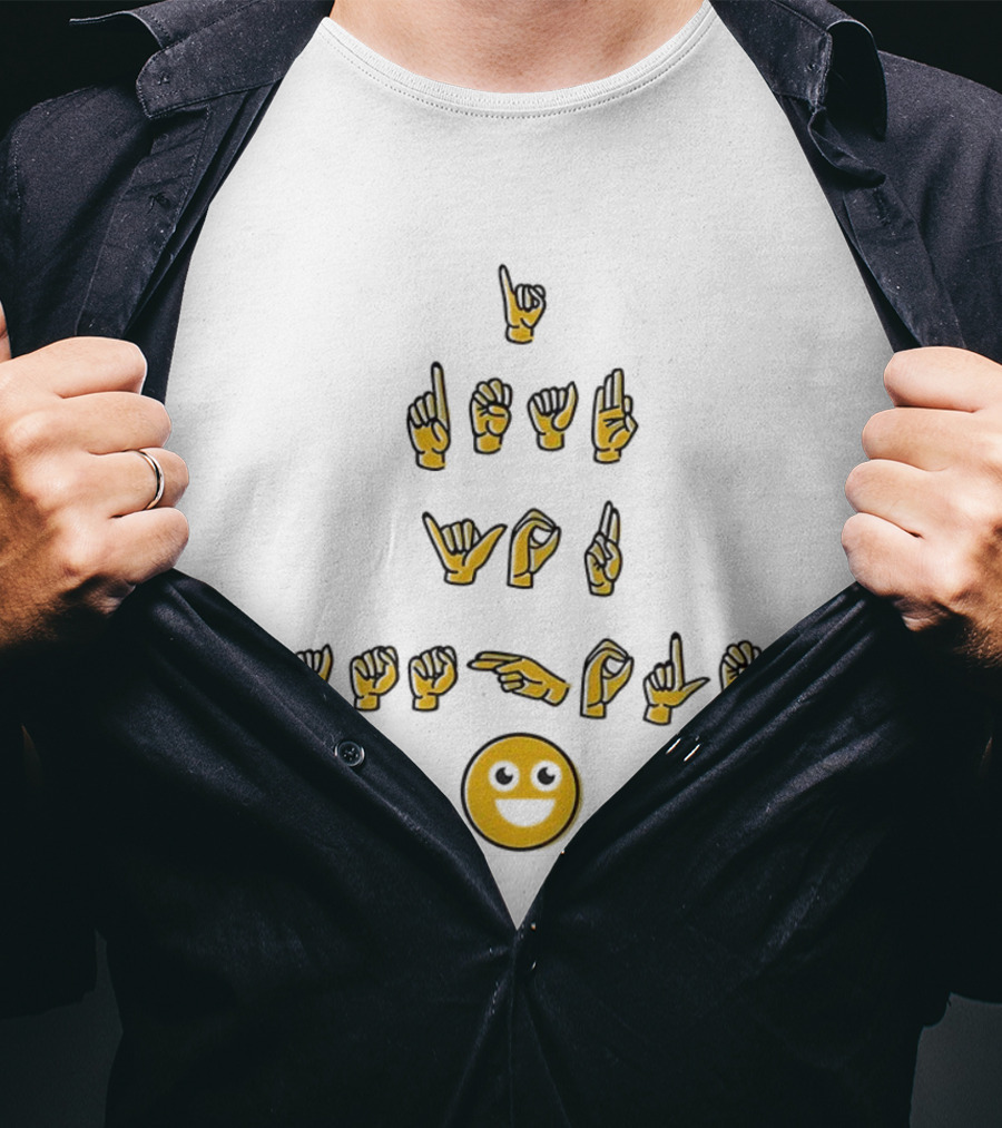 I'm Deaf You Asshole Sign Language Emoji T-Shirt
