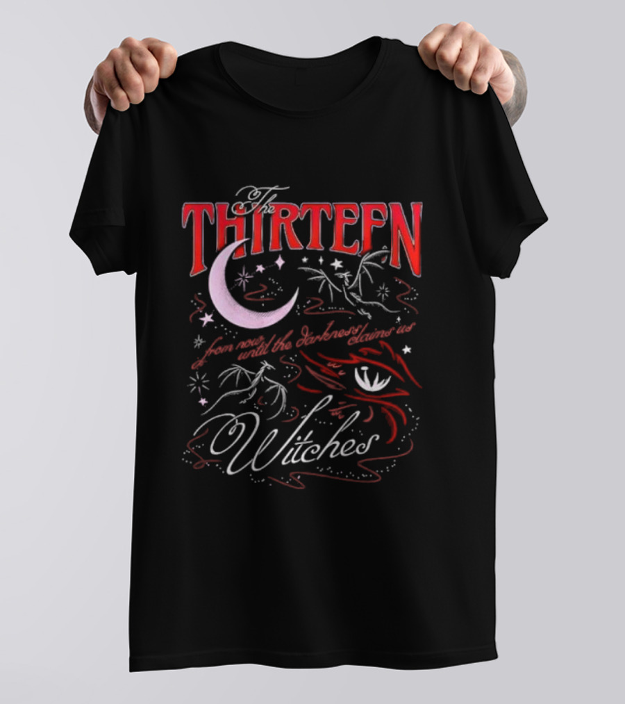 Thirteen Witches From Now Until The Darkness Claims Us Crescent Moon And Eye Mystic Style T-Shirt