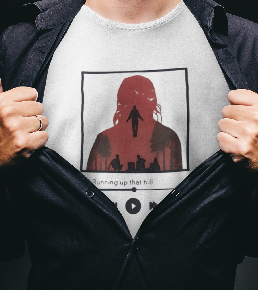 K Bush Running Up That Hill Red Silhouette Forest Scene T-Shirt