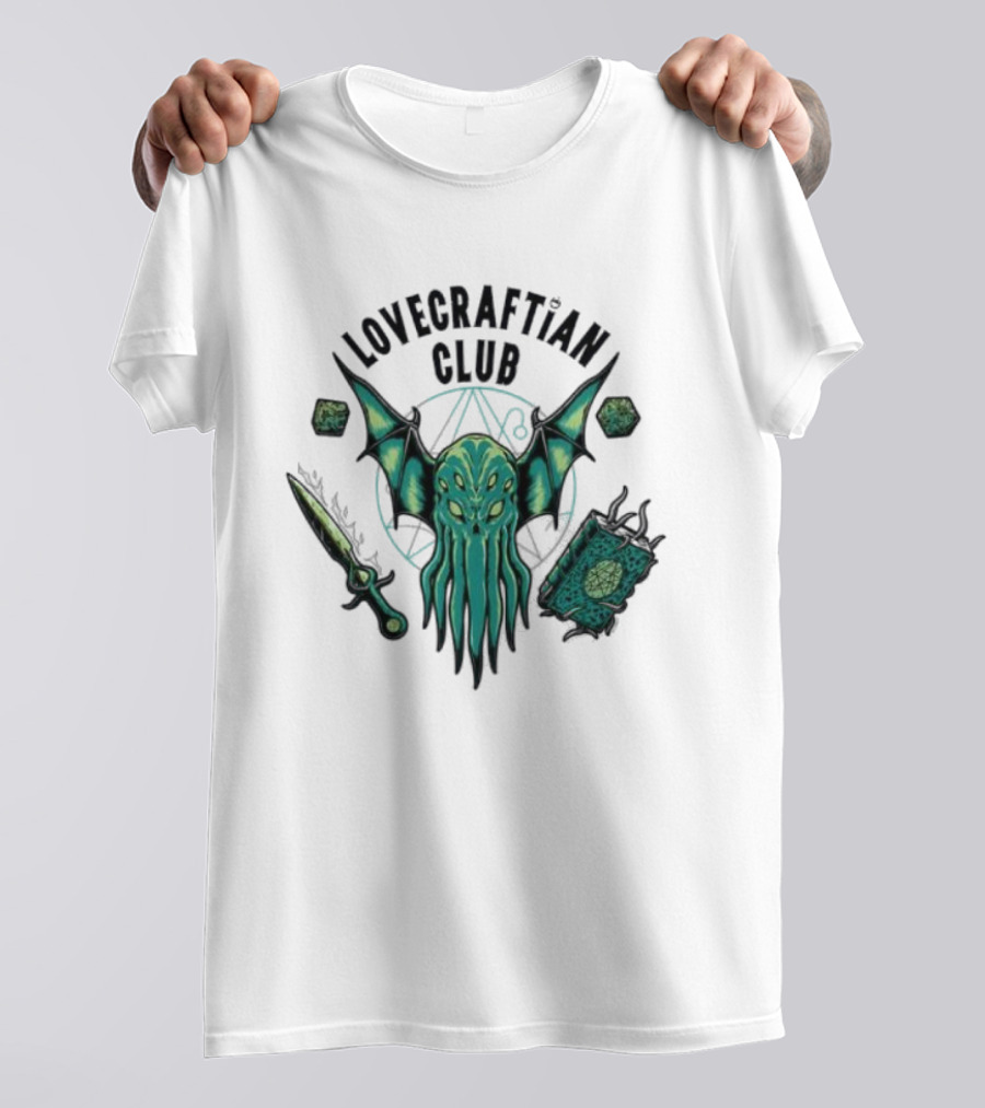 Lovecraftian Club Cthulhu Symbolism And Iconography In Hellfire Style T-Shirt