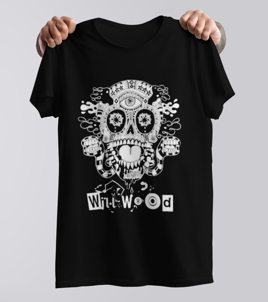 Will Wood Skull Musical Elements T-Shirt