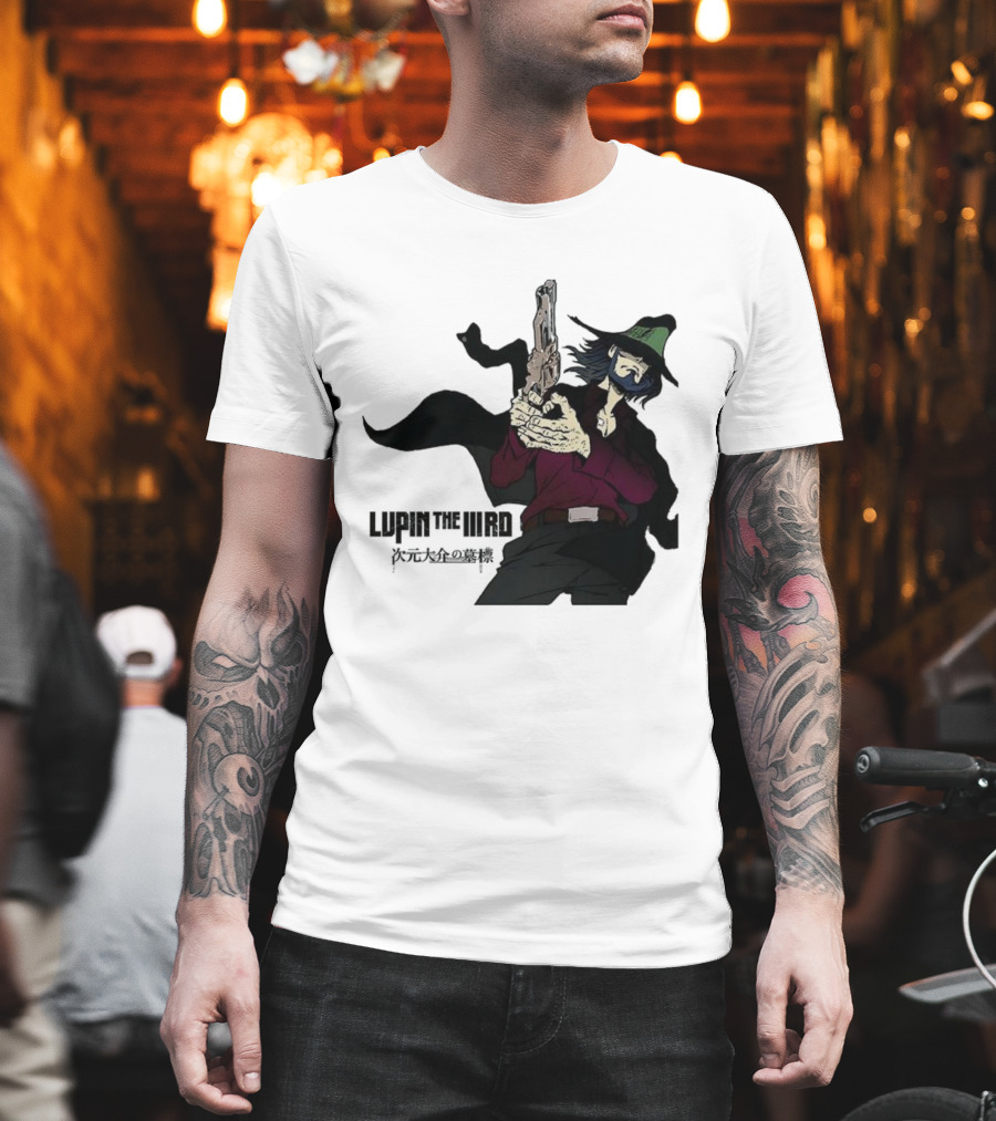 Lupin The IIIRd Jigen Green Hat Gun Stance T-Shirt