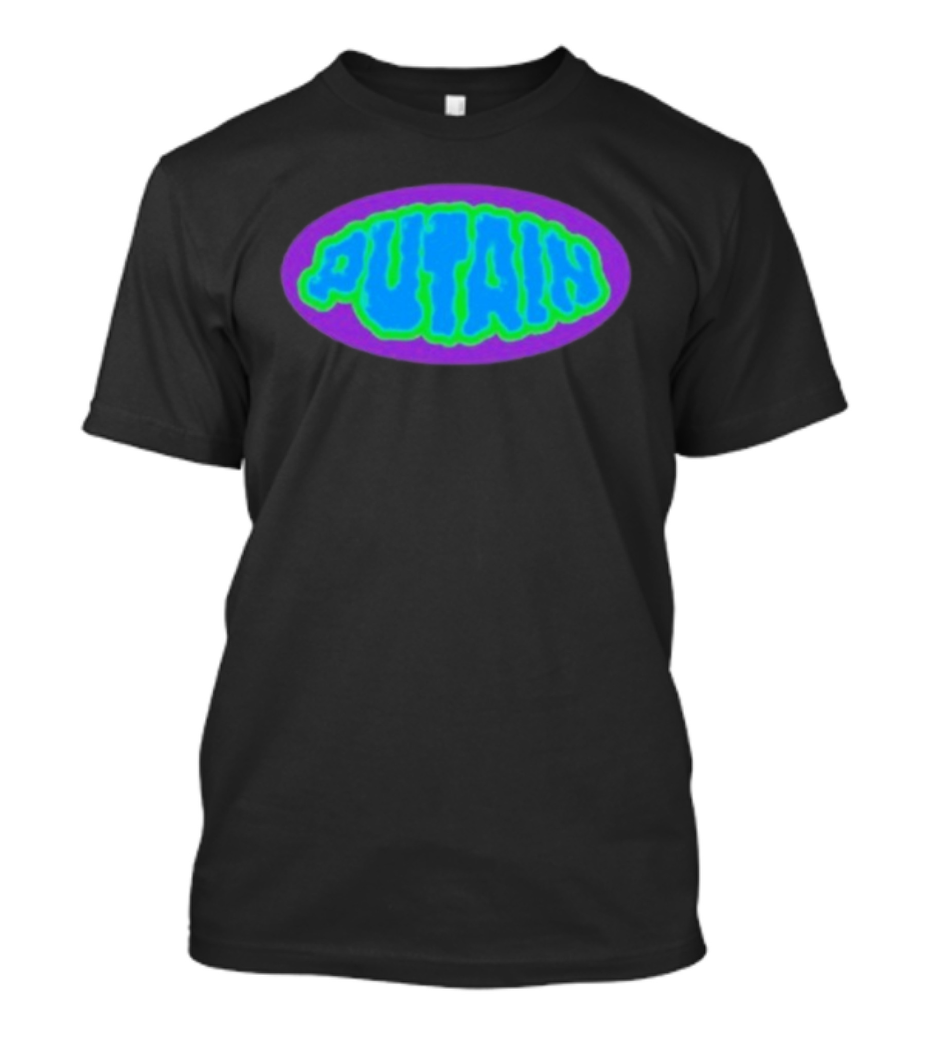 Zwangere Guy Putain Psychedelic Text T-Shirt