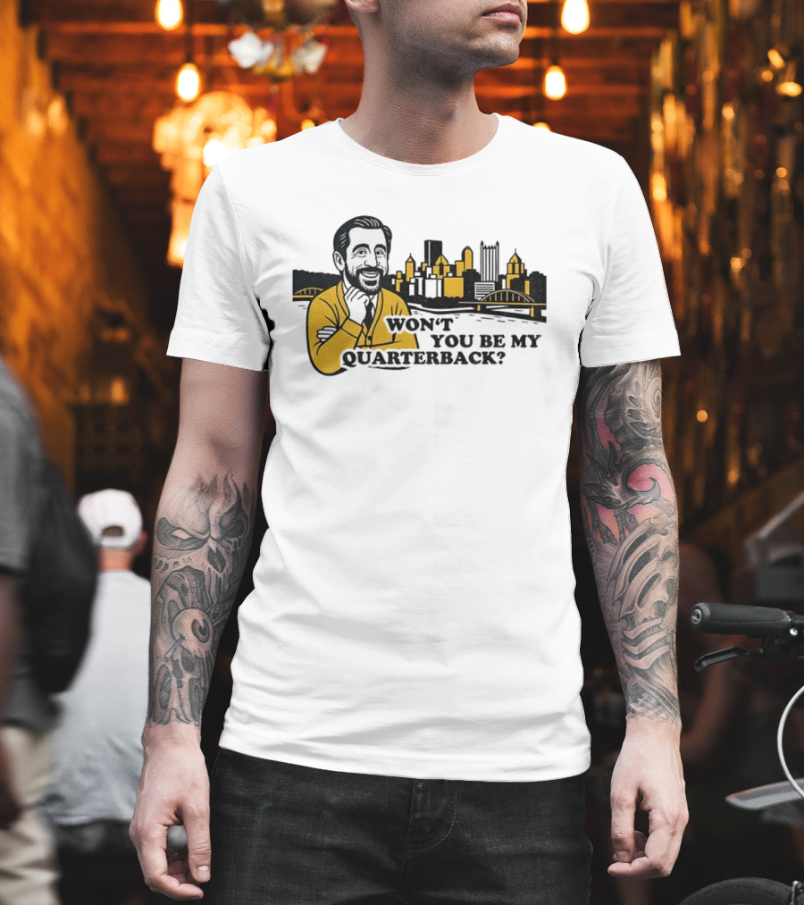 Aaron Rodgers Mister Rodgers Steelers Quarterback Won’t You Be My Neighbor T-Shirt