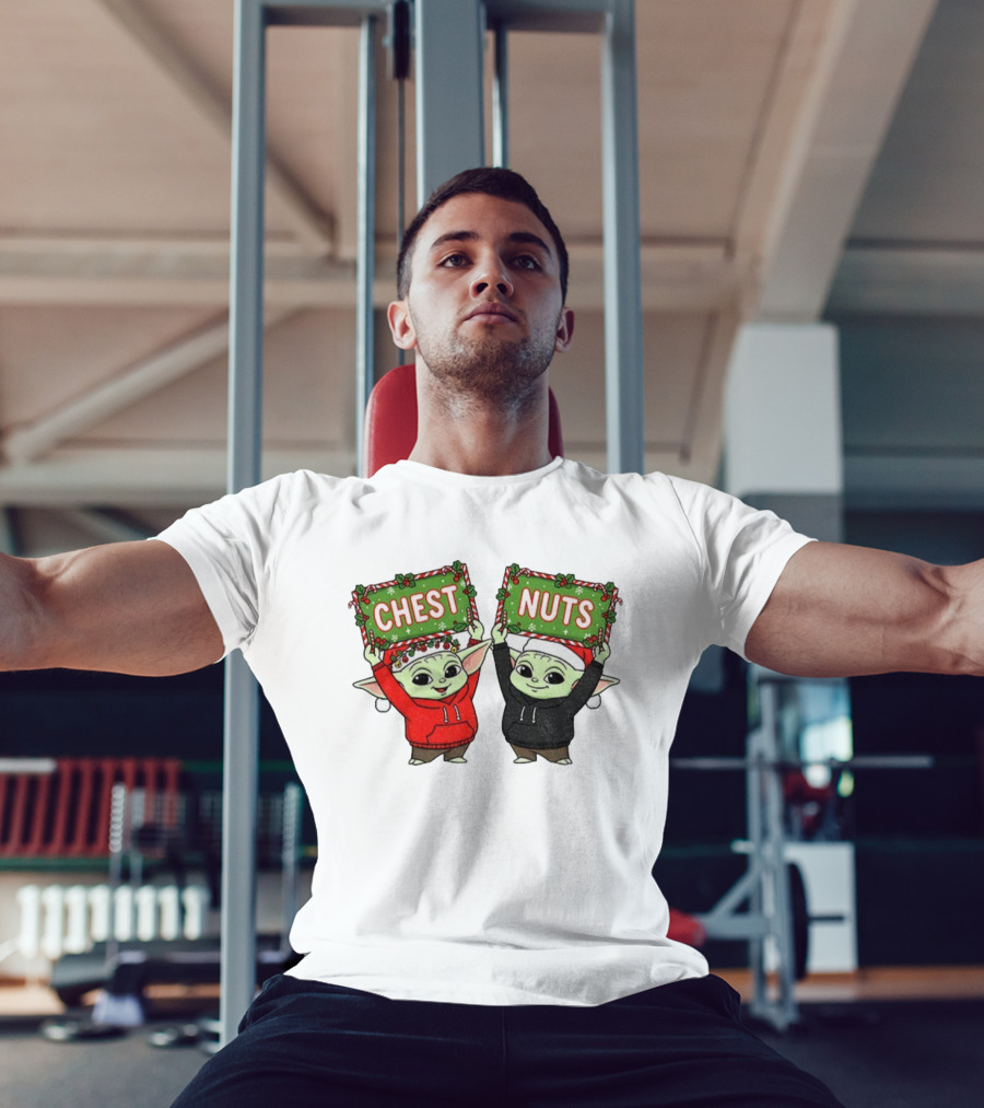 Baby Yoda Chest Nuts Christmas Holiday FDT T-Shirt