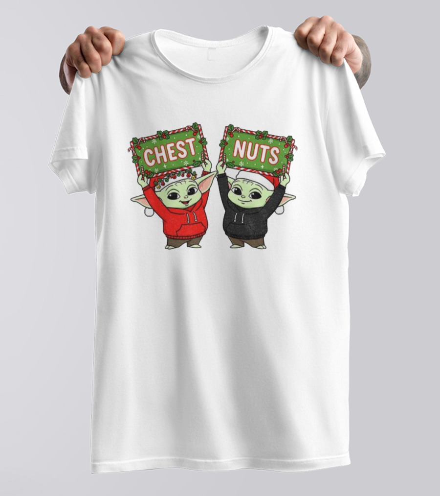 Baby Yoda Chest Nuts Christmas Holiday FDT T-Shirt