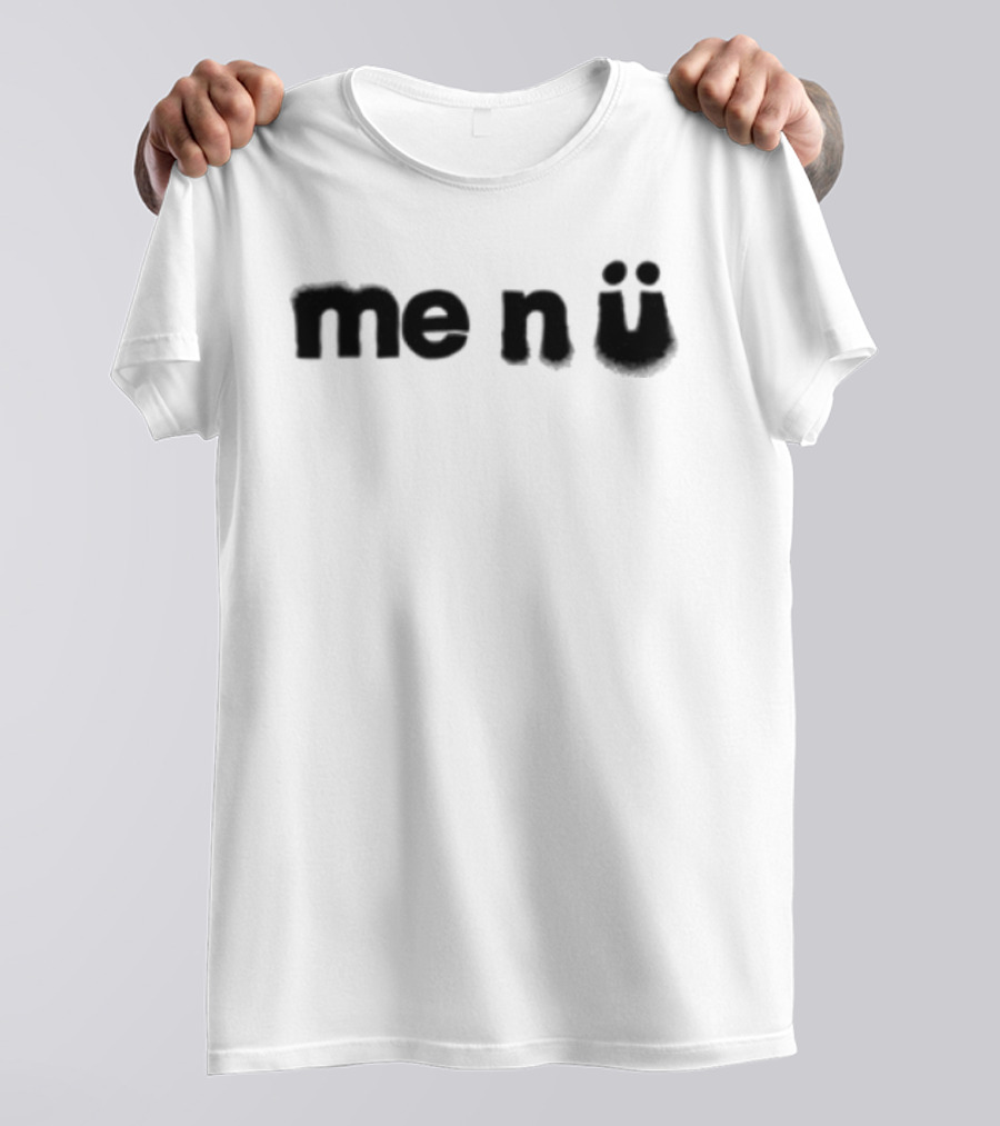 Me N Ü Text Design Black On White T-Shirt