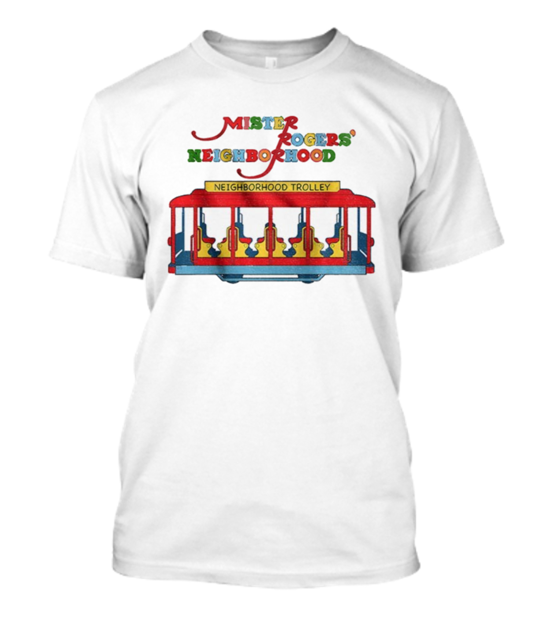 Mister Rogers' Neighborhood Neighborhood Trolley Red Blue Trolley T-Shirt