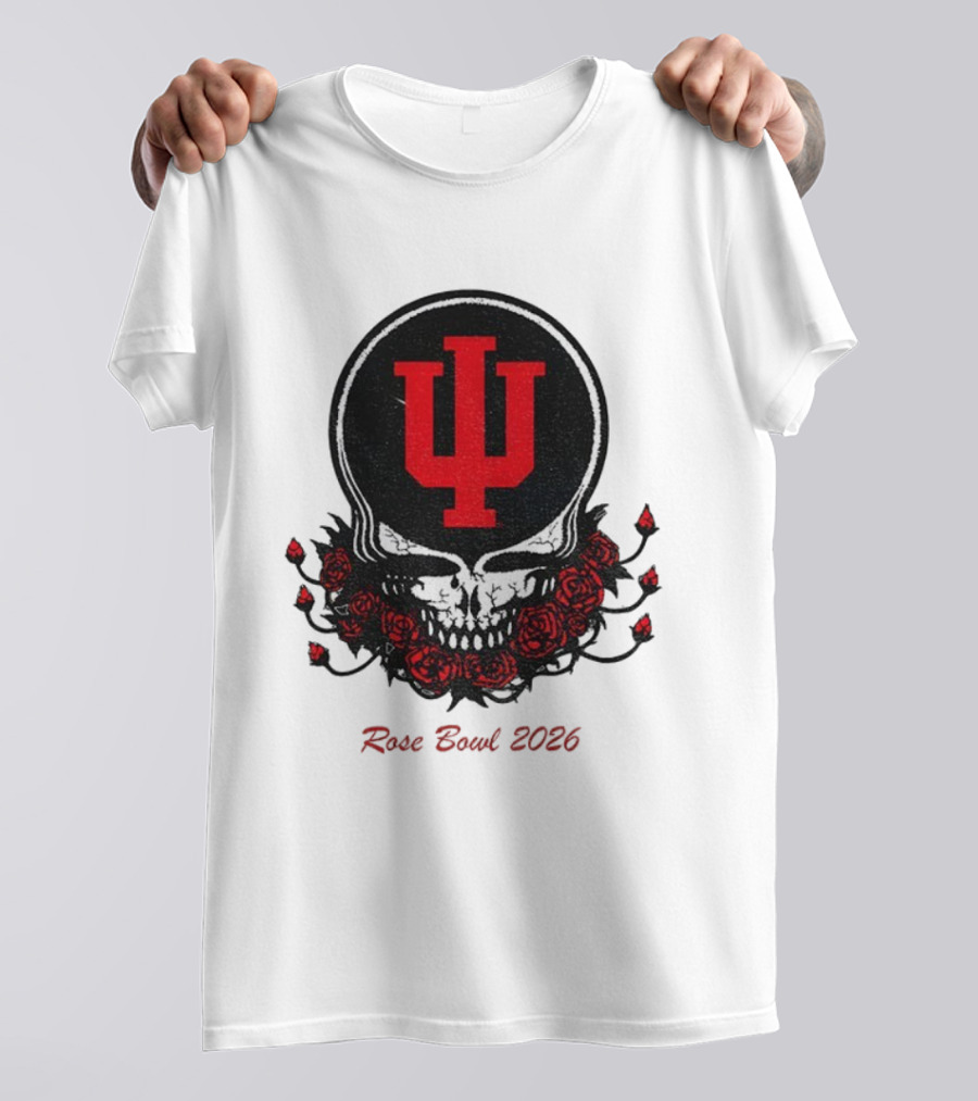Indiana Hoosiers Skull Roses Grateful Dead Rose Bowl 2026 T-Shirt