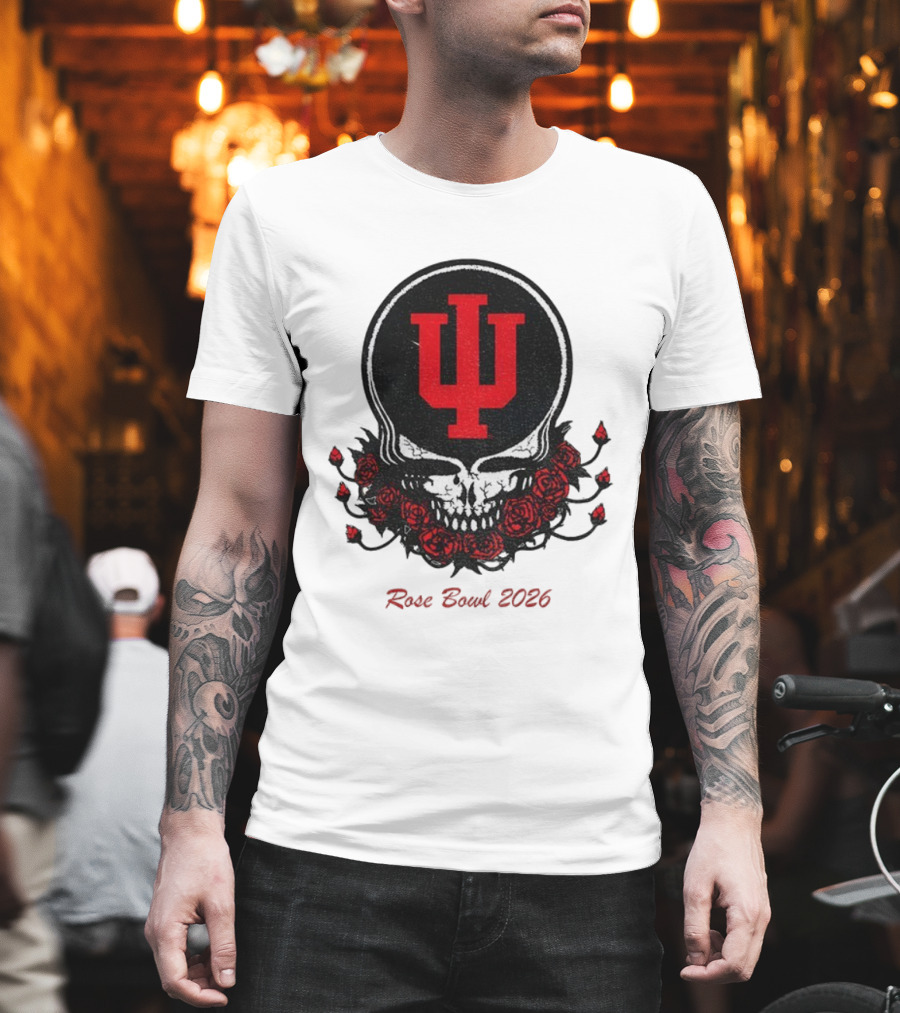 Indiana Hoosiers Skull Roses Grateful Dead Rose Bowl 2026 T-Shirt
