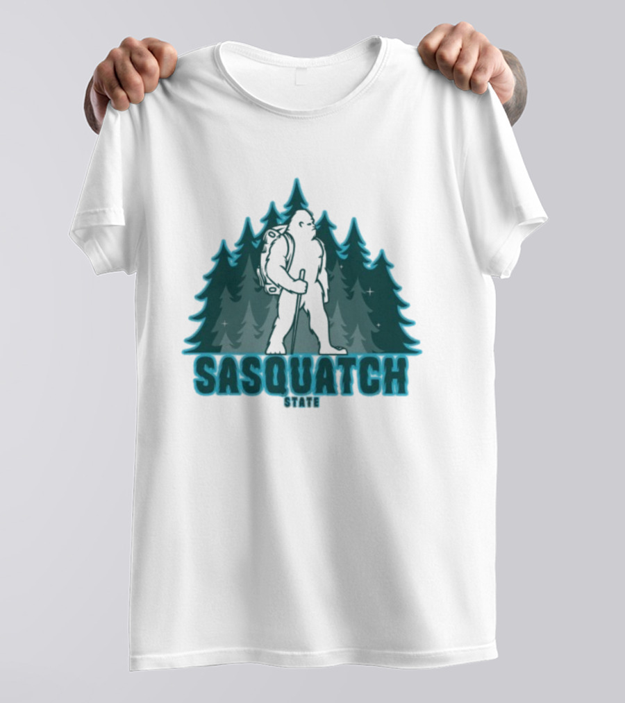 Sickos Committee Sasquatch State Bigfoot Forest Trek T-Shirt