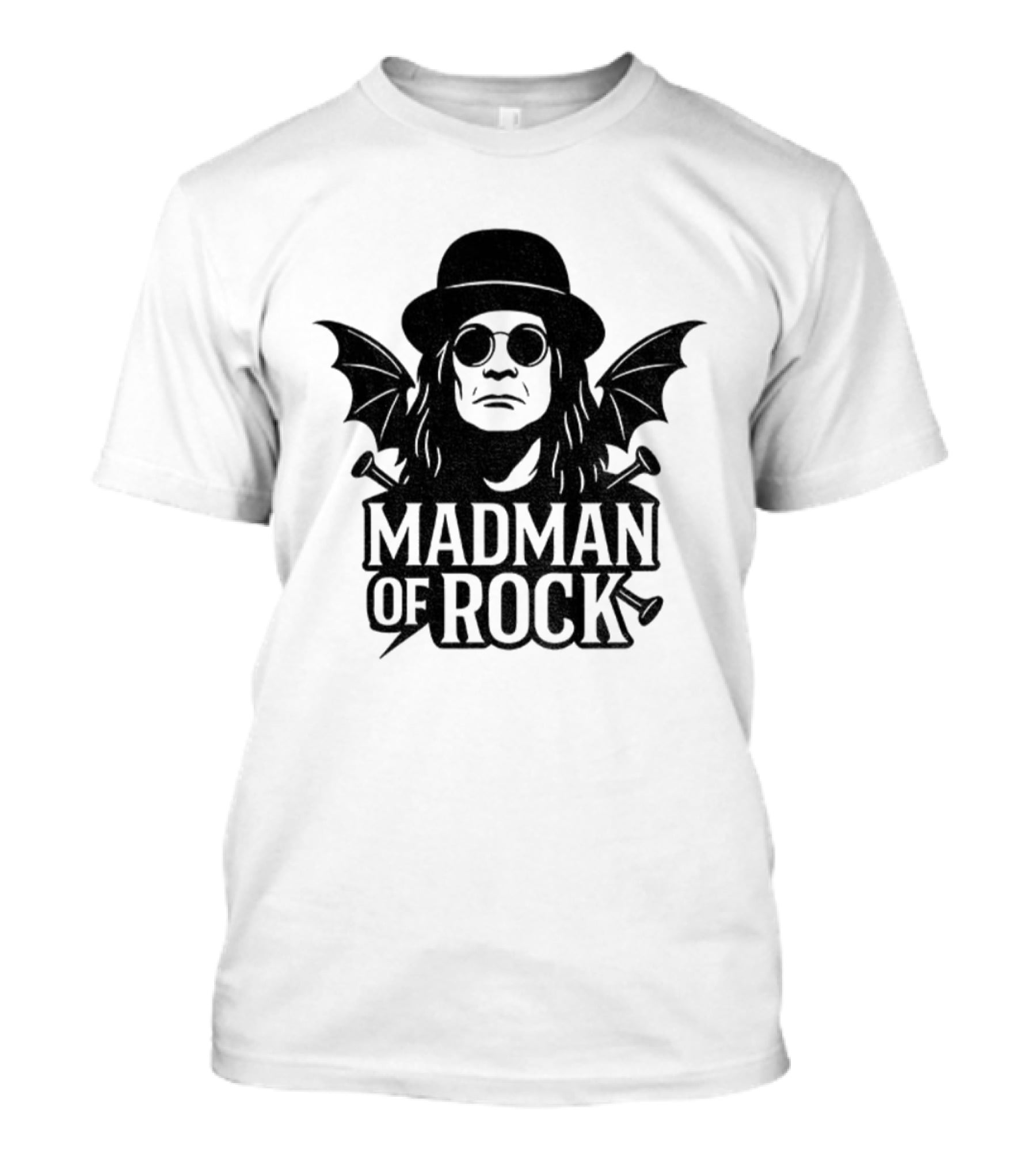Ozzy Osbourne Madman Of Rock Wings And Hat Design T-Shirt