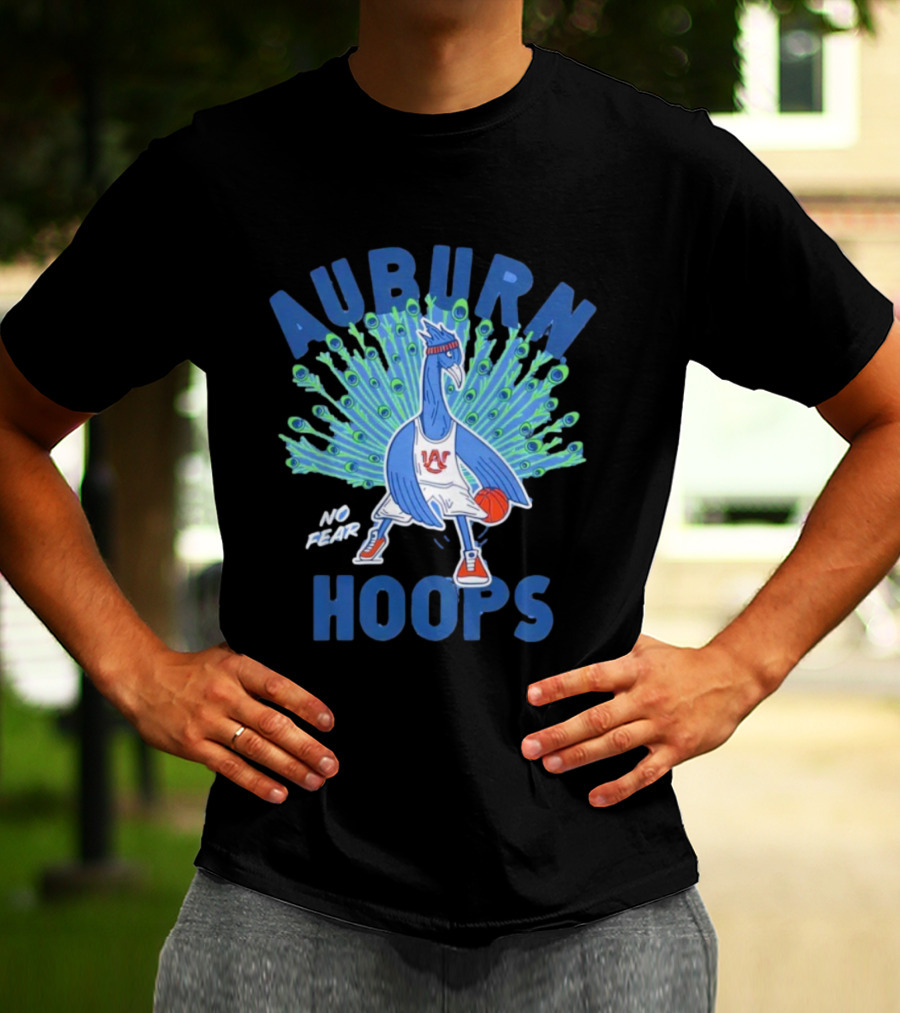 Auburn Hoops No Fear Peacock Basketball T-Shirt