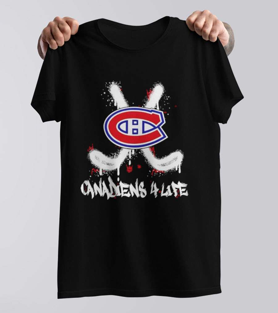 Montreal Canadiens NHL Canadiens 4 Life 2025 X Sticks Hockey T-Shirt