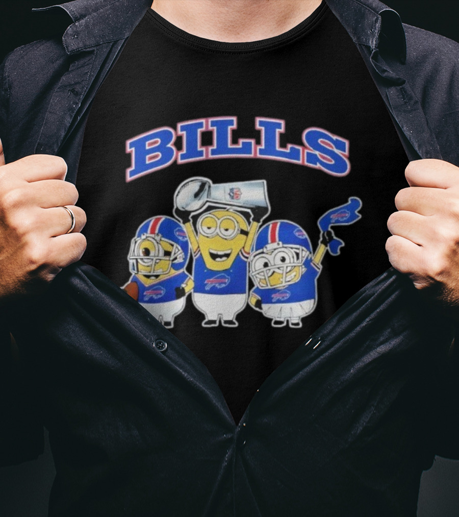 Buffalo Bills Minions Football Celebration With Trophy And Helmets T-Shirt