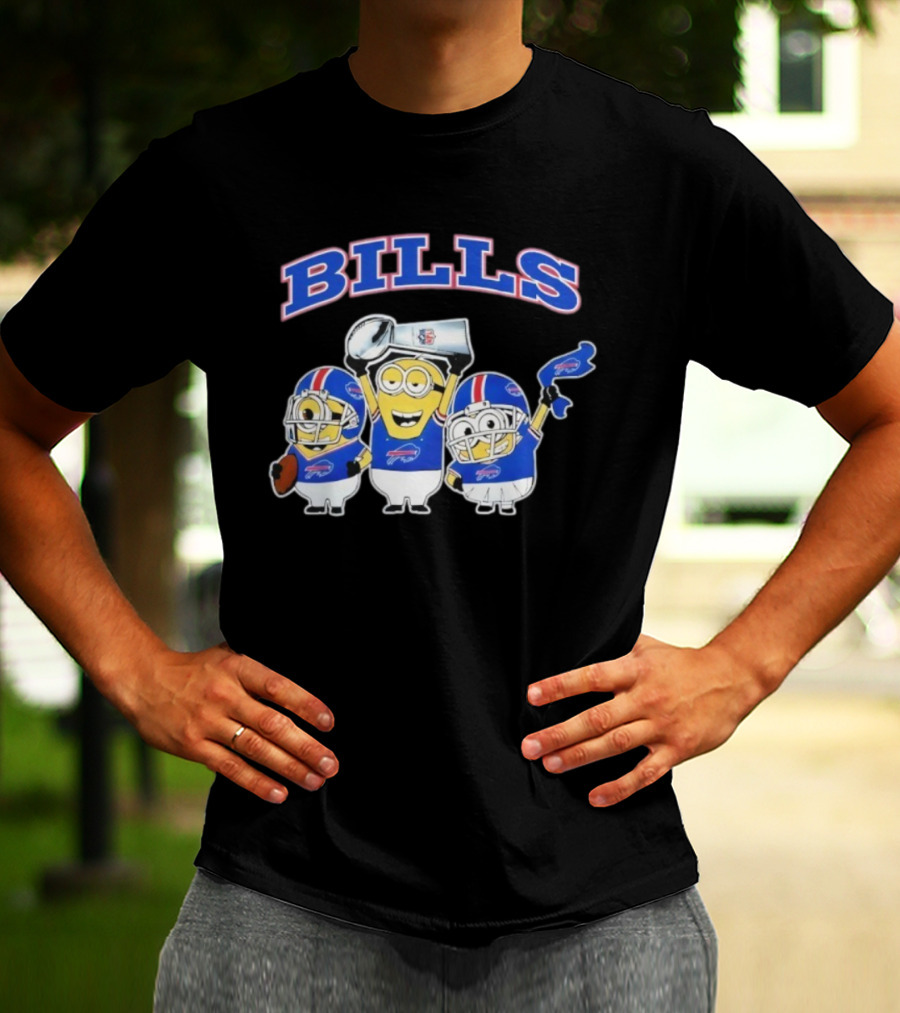 Buffalo Bills Minions Football Celebration With Trophy And Helmets T-Shirt