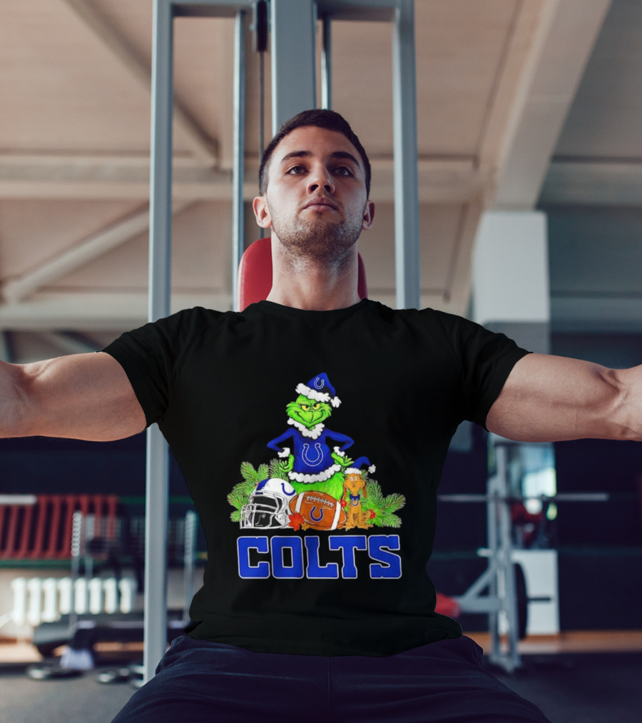 Indianapolis Colts Grinch Max Christmas Football Helmet T-Shirt