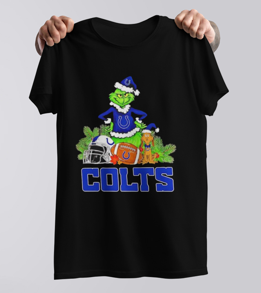 Indianapolis Colts Grinch Max Christmas Football Helmet T-Shirt