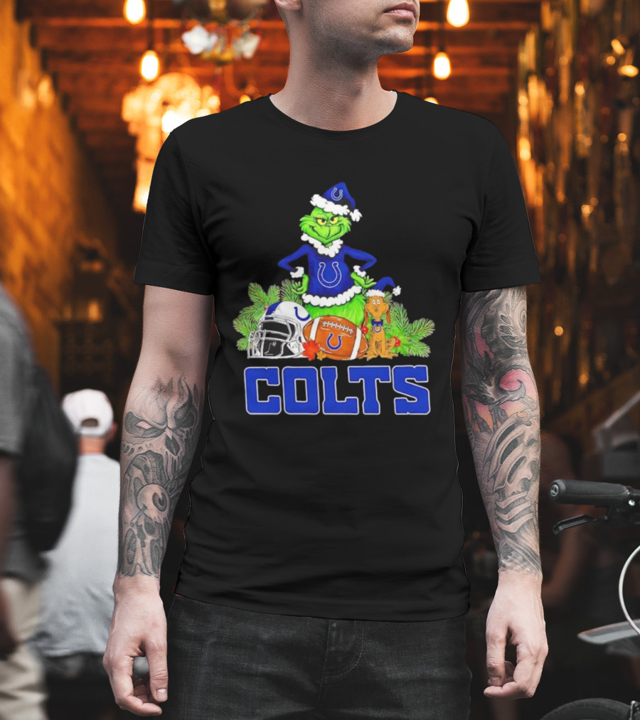 Indianapolis Colts Grinch Max Christmas Football Helmet T-Shirt