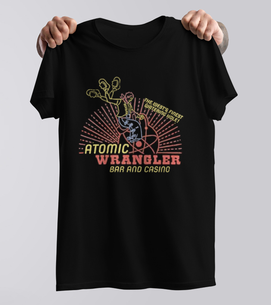 Atomic Wrangler Bar And Casino Vegas Retro Style Design T-Shirt